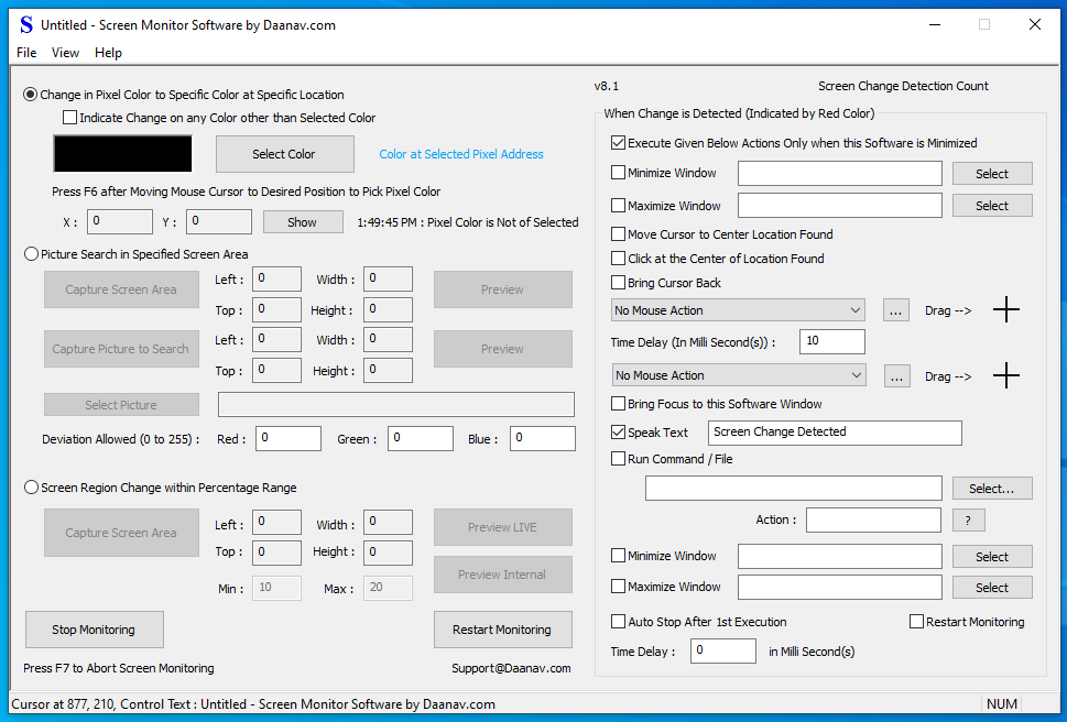 Monitor Screen Changes and Execute Macro Script